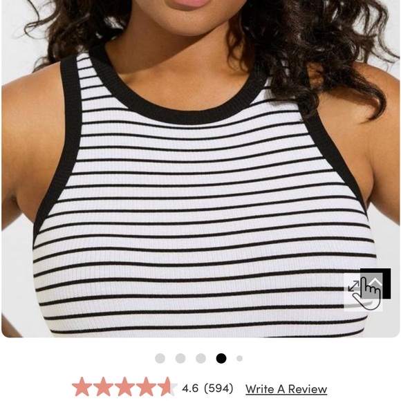 EUC Torrid Super Soft Tank White with Black Stripes 4 - Picture 2 of 6